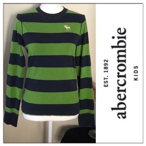 🔥EUC ABERCROMBIE KIDS MUSCLE ICON STRIPED TEE